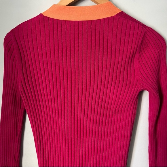 Old Navy Pink & Orange Ribbed Metal Button Cardigan Sweater Size Small - Picture 12 of 16